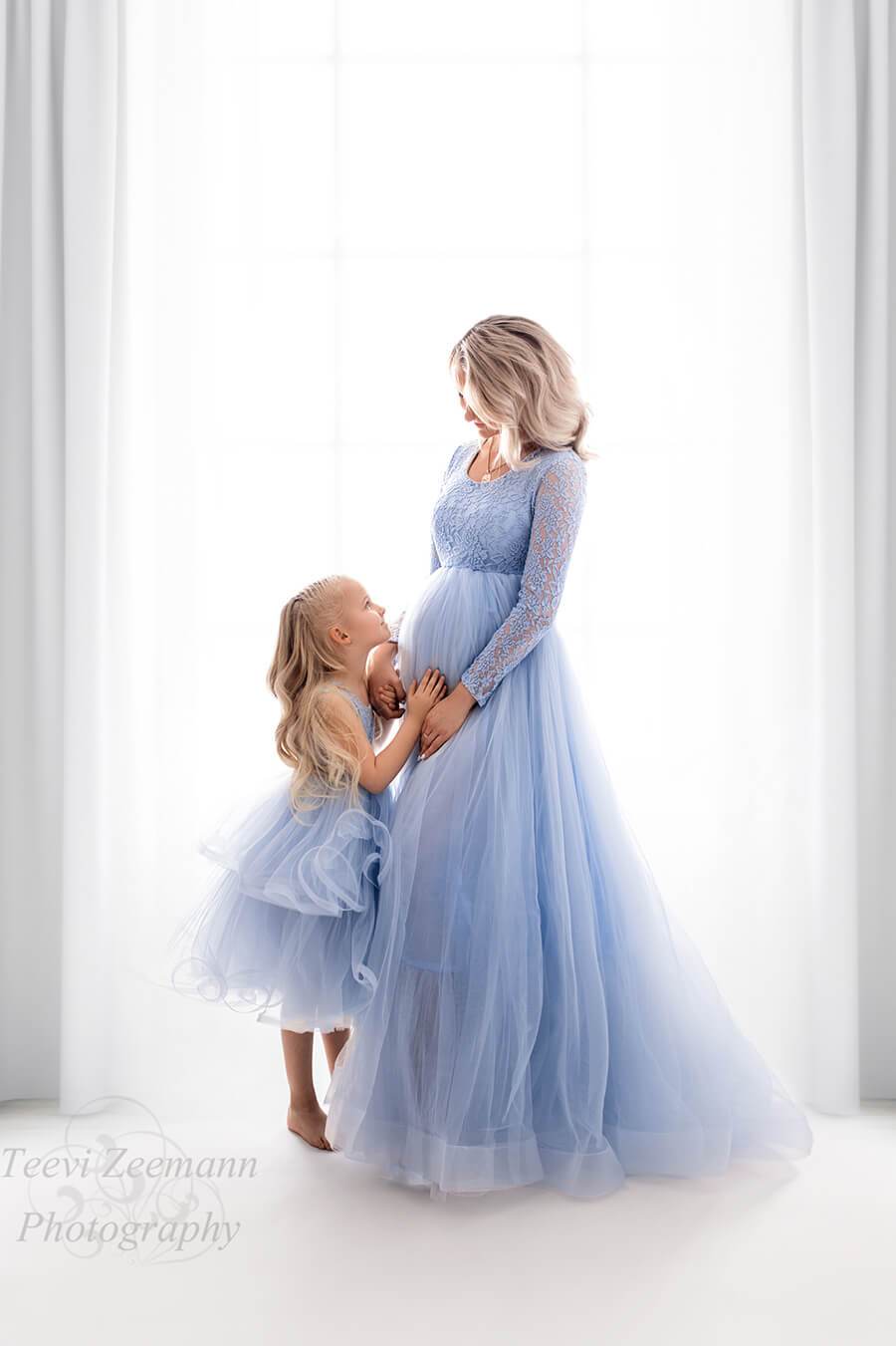 Blue Maternity Dresses - Blue Maternity Photoshoot Dresses – Mii