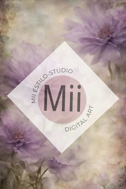 Allium Flower Handcrafted Canvas Style Digital Backdrops, Maternity Photoshoot Backgrounds, Flower Texture Overlays, Flower Fine Art Backdrop Designs, Photoshop Overlay Textures - Mii - Estilo