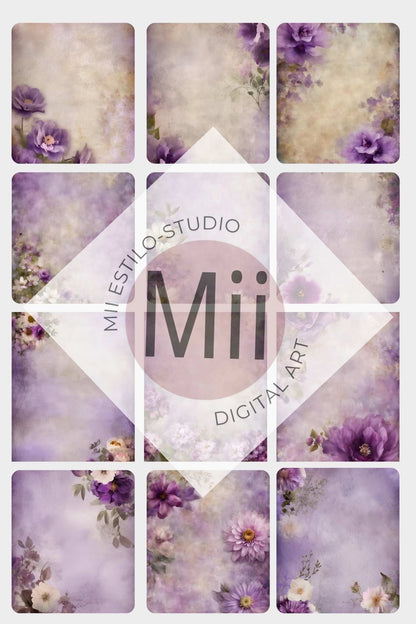 Allium Flower Handcrafted Canvas Style Digital Backdrops, Maternity Photoshoot Backgrounds, Flower Texture Overlays, Flower Fine Art Backdrop Designs, Photoshop Overlay Textures - Mii - Estilo