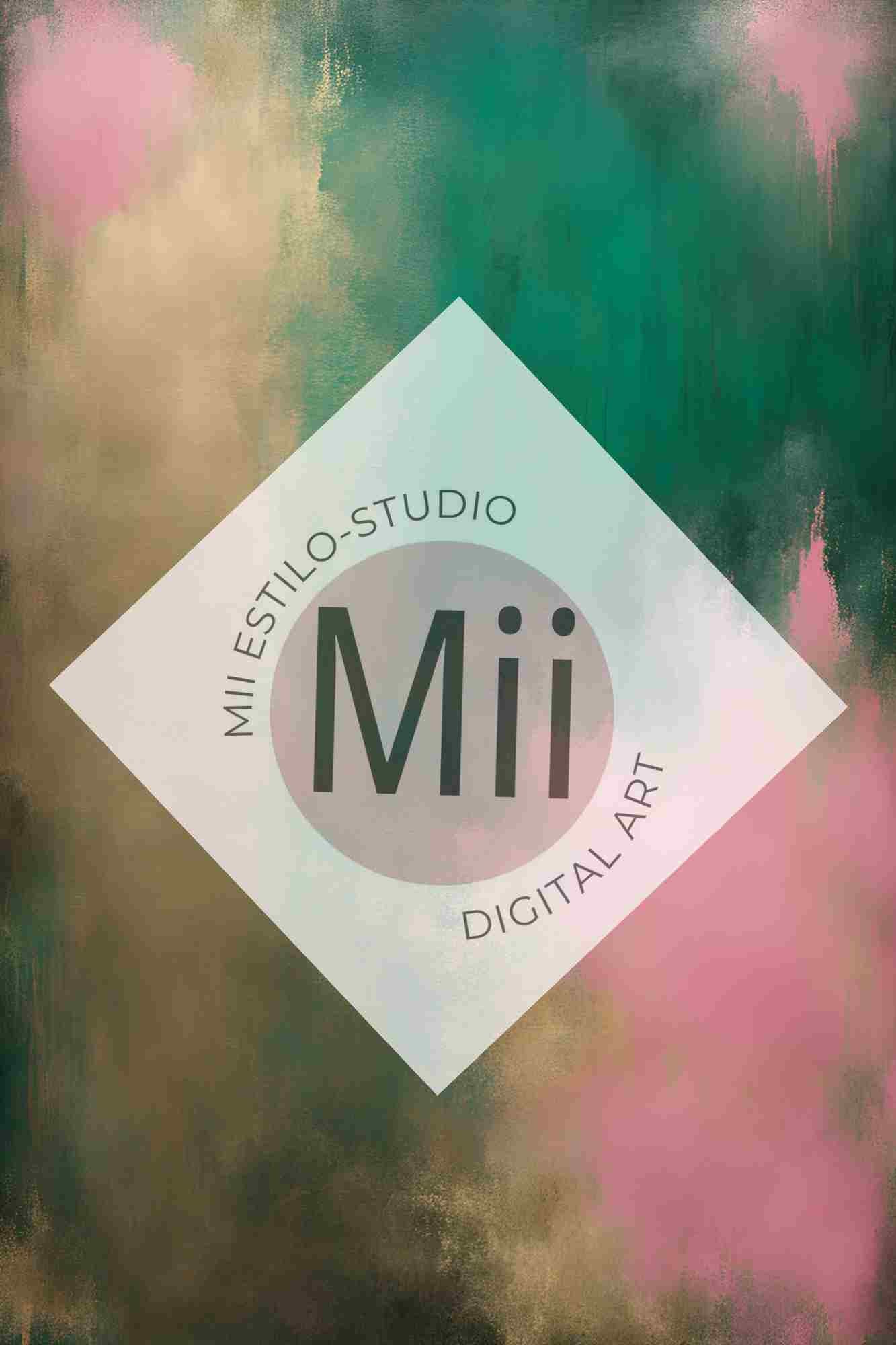 Amira Luxury Abstract Digital Backdrop – Green, Pink &amp; Gold Textured Background for Photoshop - Mii - Estilo