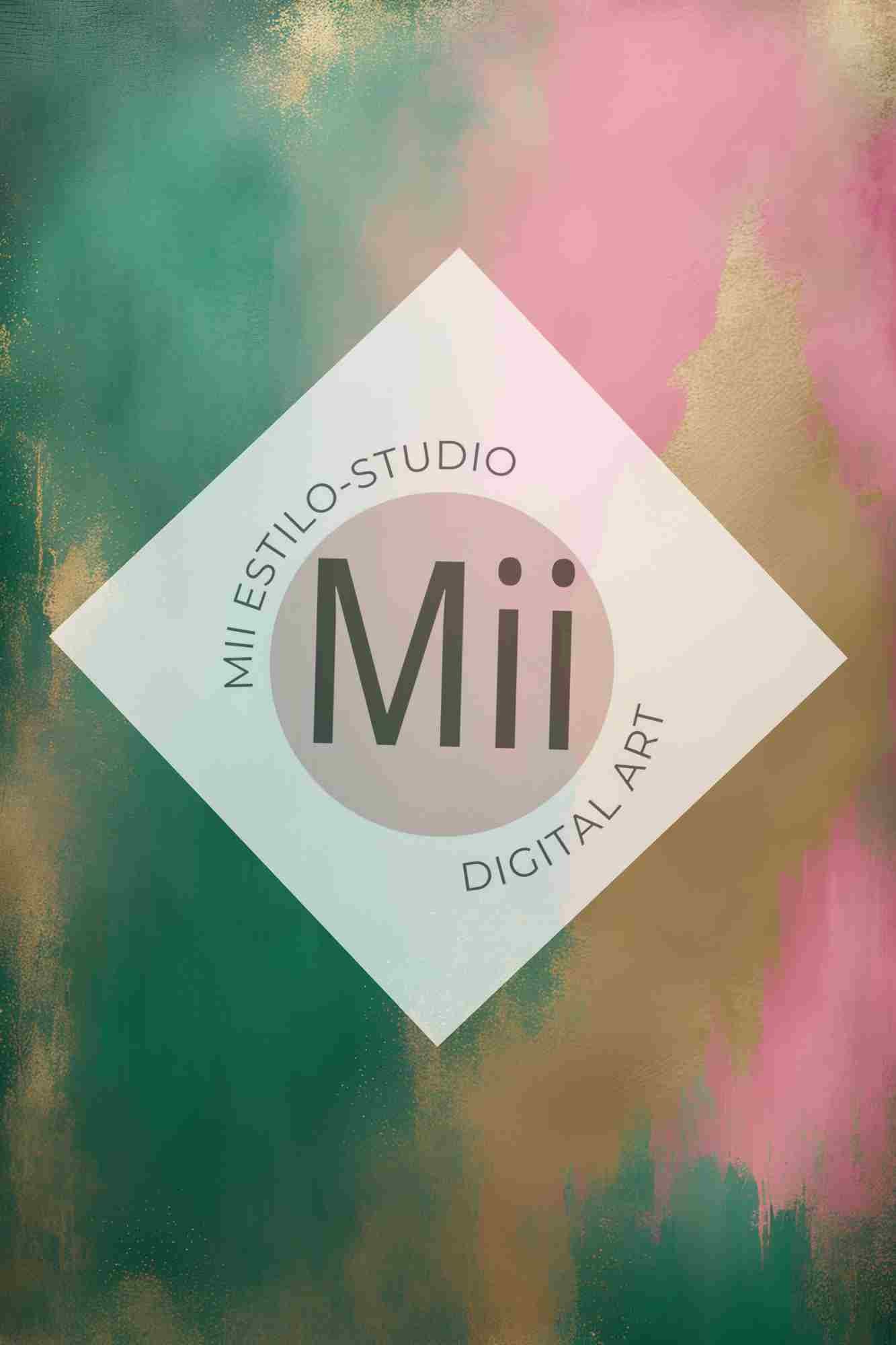 Amira Luxury Abstract Digital Backdrop – Green, Pink &amp; Gold Textured Background for Photoshop - Mii - Estilo