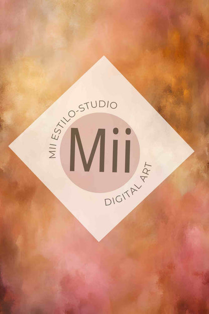 Astratia Luxury Abstract Digital Backdrop – Soft Gold, Turquoise &amp; Warm Tones for Photography &amp; Photoshop - Mii - Estilo