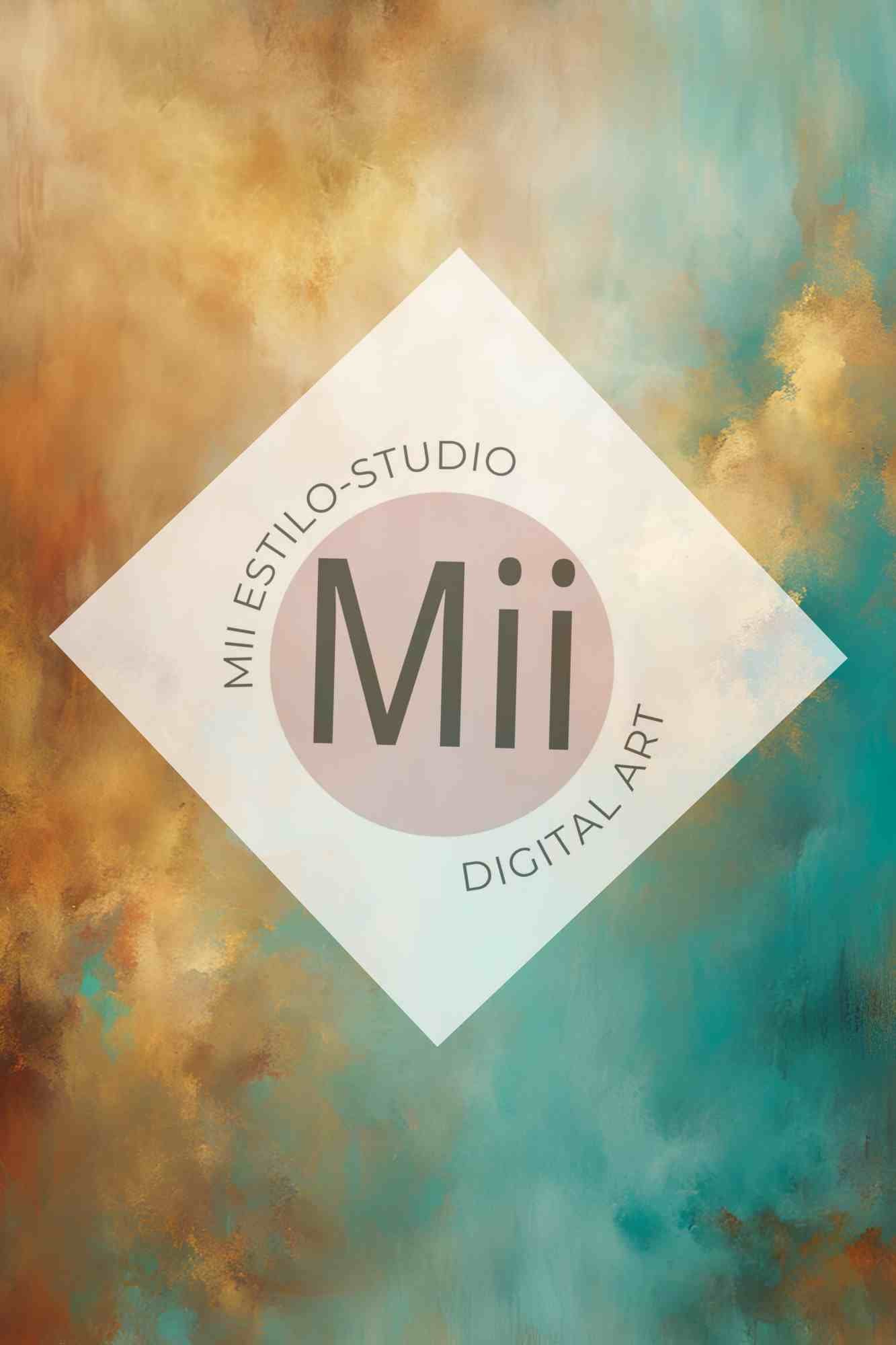 Astratia Luxury Abstract Digital Backdrop – Soft Gold, Turquoise &amp; Warm Tones for Photography &amp; Photoshop - Mii - Estilo