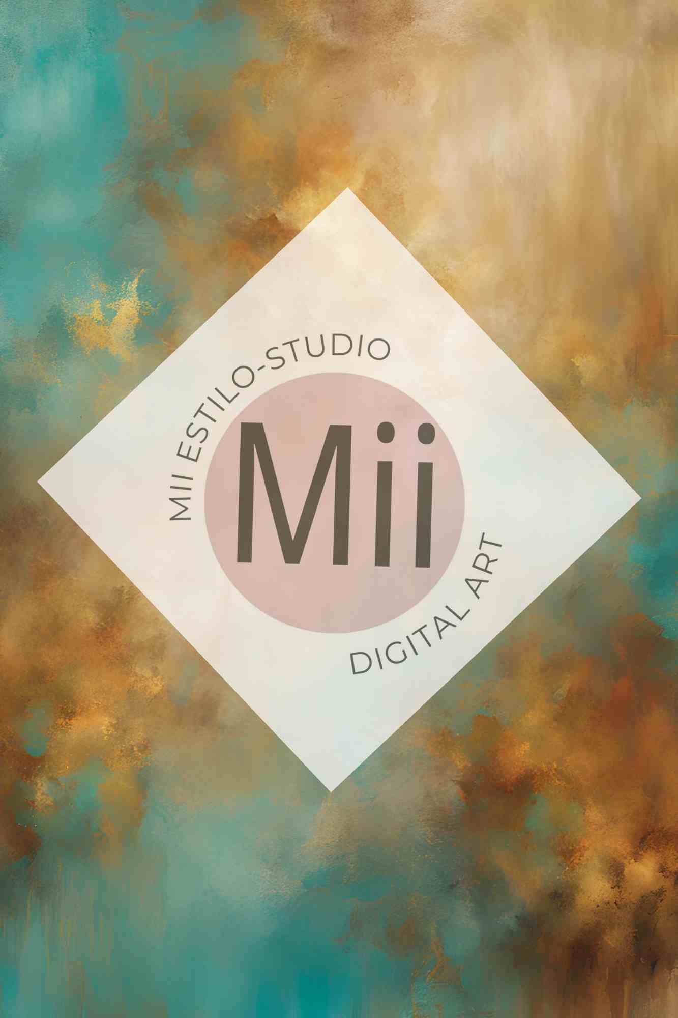 Astratia Luxury Abstract Digital Backdrop – Soft Gold, Turquoise &amp; Warm Tones for Photography &amp; Photoshop - Mii - Estilo