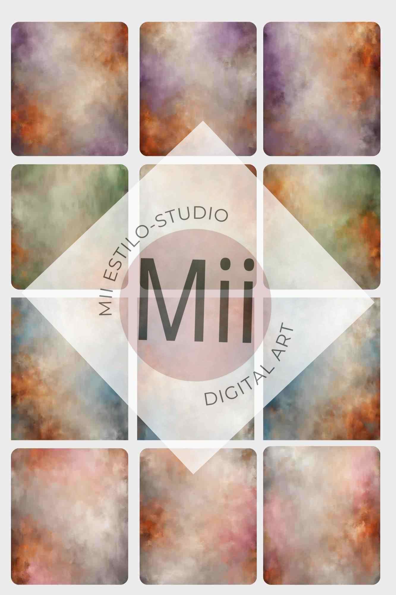 Atrofusca Luxury Abstract Painted Digital Backdrop – Soft Pastel &amp; Earthy Tones for Photography &amp; Photoshop - Mii - Estilo