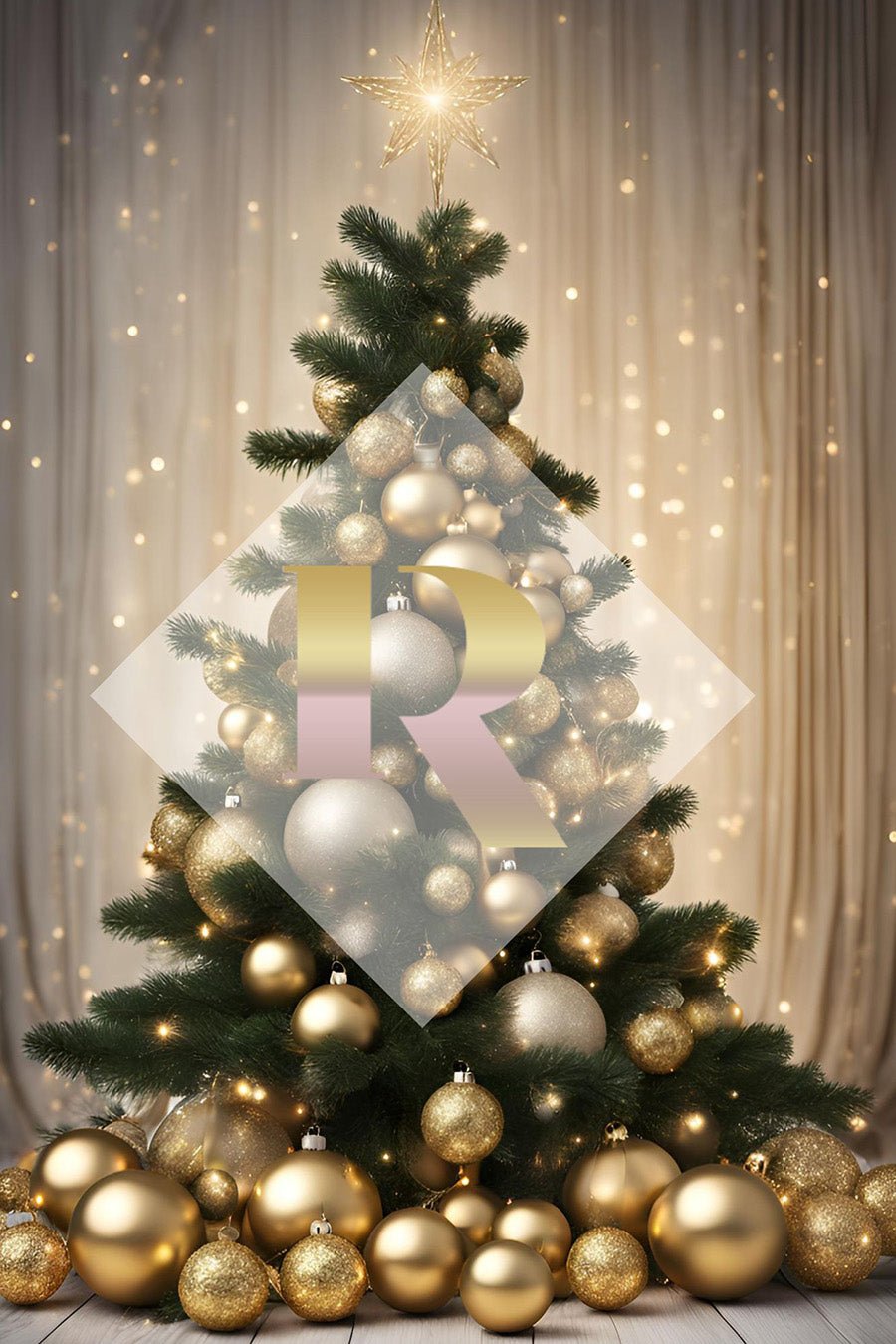 Christmas tree 12 Digital backdrop Photoshop - Isabell R Photography - Mii - Estilo