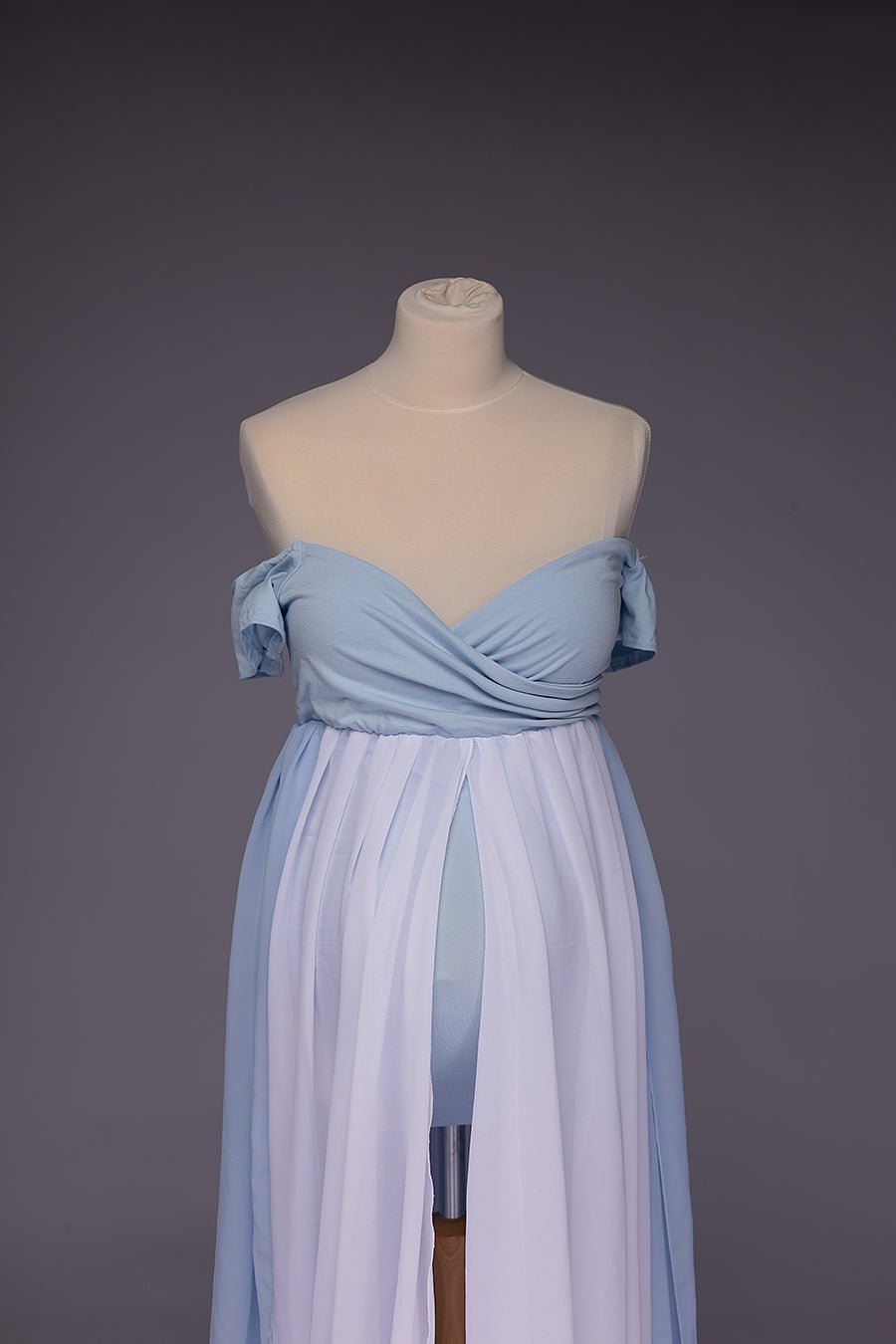 Rosemary Maternity Dress LIGHT BLUE/WHITE CLEARANCE SALE - Mii - Estilo