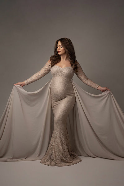 Miriam Gown Long Sleeve Maternity Dress Maternity Gown off the
