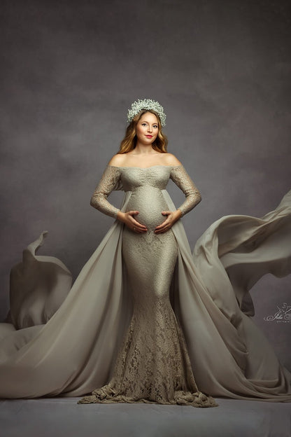 Astratia Maternity Dress - Sand – Mii-Estilo