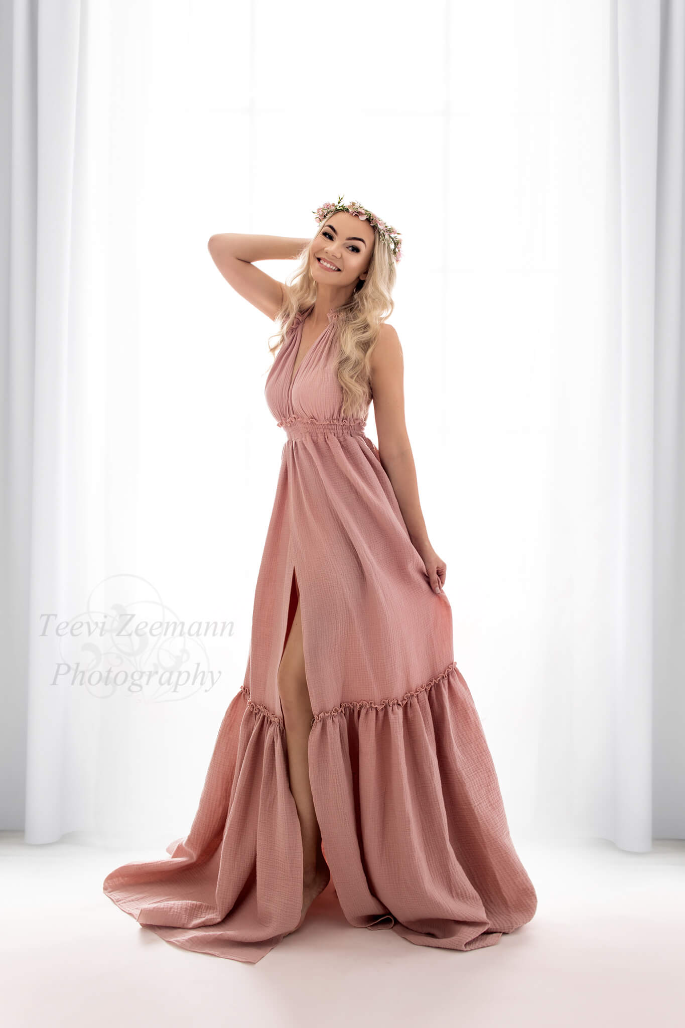 Dusty pink hot sale boho dress