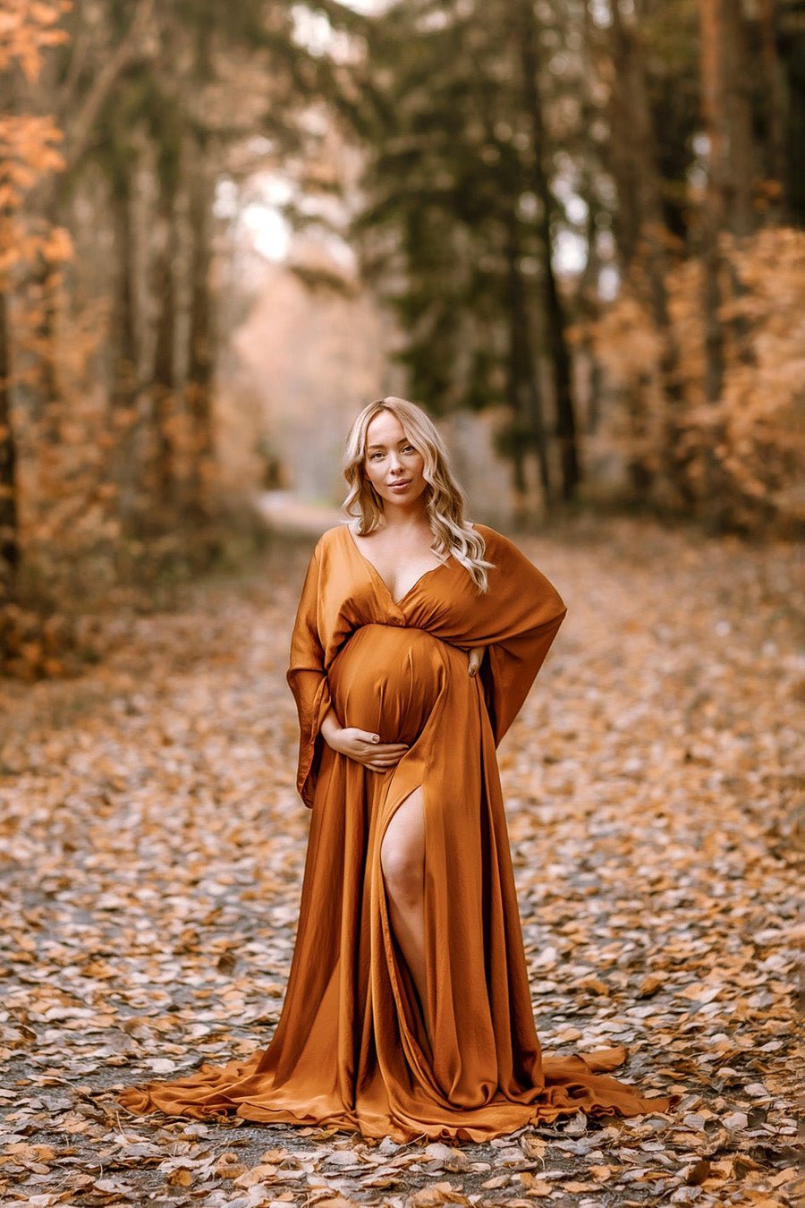 Convallaria Maternity Dress - Cognac - Mii-Estilo.com