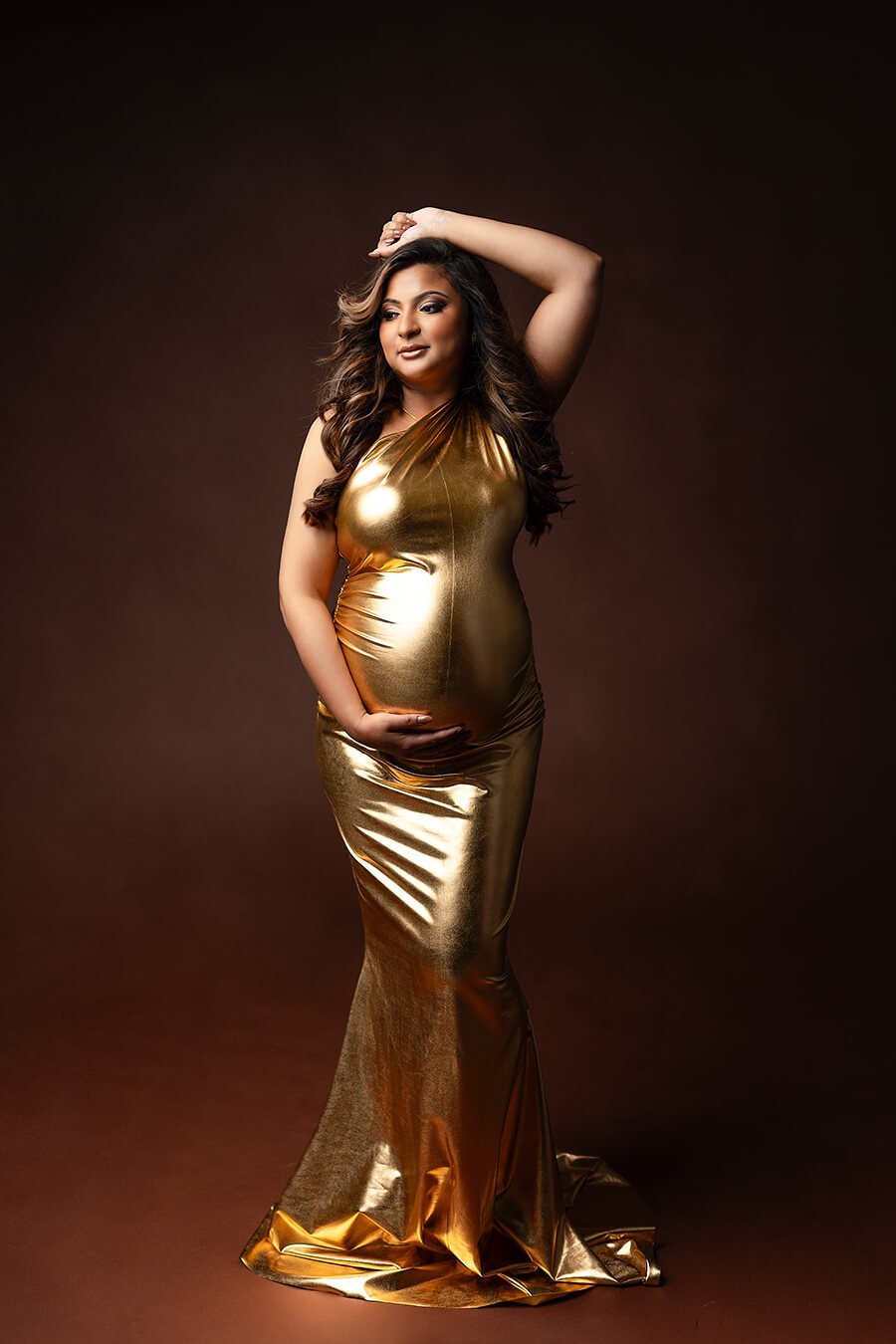 Liatris Dress - Maternity photoshoot dress Gold CLEARANCE SALE - Mii-Estilo